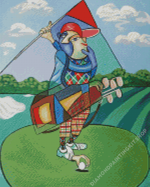 Aesthetic Abstract Golfer Diamond Painting