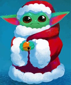 Baby Yoda Santa Claus Diamond Painting