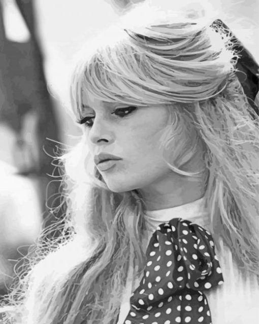 Black And White Bridget bardot Diamond Painting