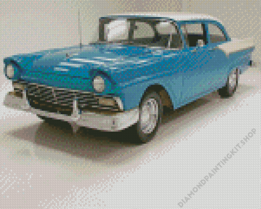 Blue Ford 1957 Car Diamond Painting