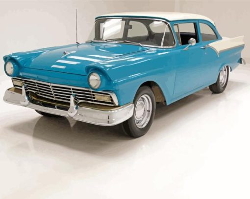 Blue Ford 1957 Car Diamond Painting