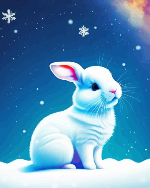 Bunny In Snow Diamond Painting