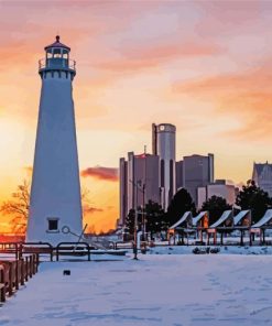 Detroit Lighthouse Diamond Painting