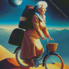 Cyclist Old Woman Diamond Painting