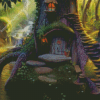 Fantasy Gnome House Art Diamond Painting