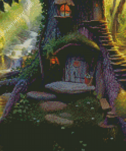 Fantasy Gnome House Art Diamond Painting