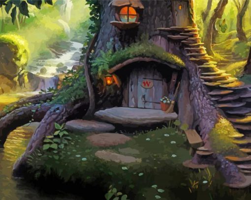 Fantasy Gnome House Art Diamond Painting