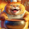 Fat Cat Cooking Diamond Painting