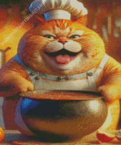 Fat Cat Cooking Diamond Painting