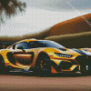 Golden Race Car Diamond Painting