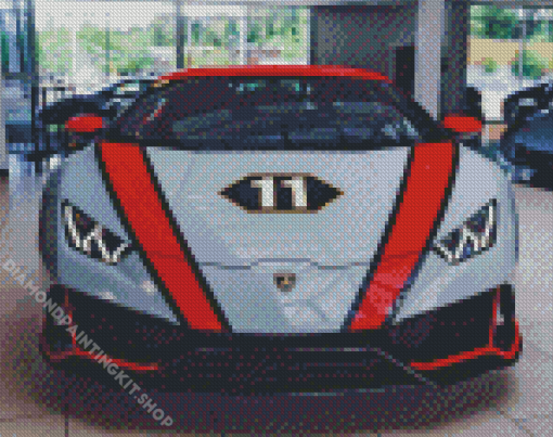 Gray Lamborghini Huracan Evo Gt Sport Car Diamond Painting