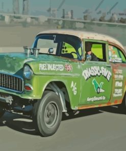 Green Gasser Old Car Diamond Painting