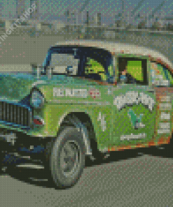 Green Gasser Old Car Diamond Painting