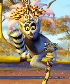 King Julien In Madagascar Movie Diamond Painting