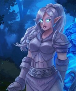 Night Elf With Mythical Creature Diamond Painting