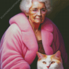 Old Woman And Cat Diamond Painting