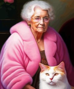 Old Woman And Cat Diamond Painting