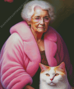 Old Woman And Cat Diamond Painting