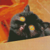 Orange Eye Black Cat Diamond Painting