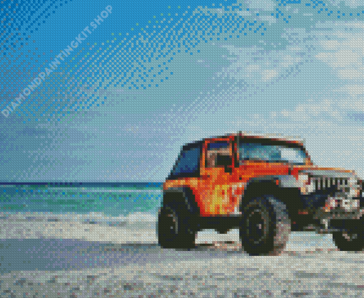 Jeep And Beach Diamond Painting