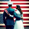 Patriotic Couple Front Of American Flag Diamond Painting