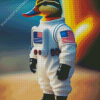 Duck Wearing Astronaut Suit Diamond Painting