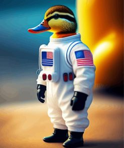 Duck Wearing Astronaut Suit Diamond Painting