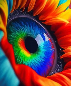 Rainbow Sunfower Eye Diamond Painting