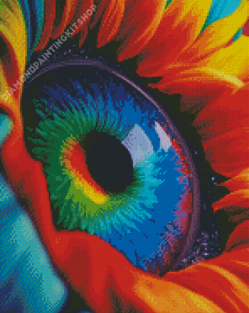 Rainbow Sunfower Eye Diamond Painting