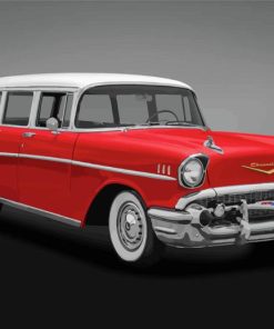 Red 1957 Chevrolet Belair Diamond Painting