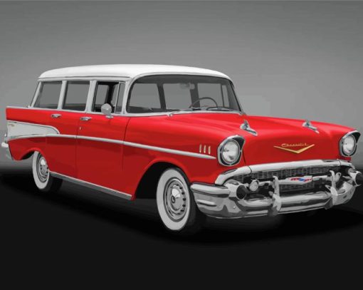 Red 1957 Chevrolet Belair Diamond Painting