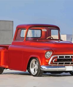 Red Camionnette Chevrolet Diamond Painting