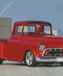 Red Camionnette Chevrolet Diamond Painting