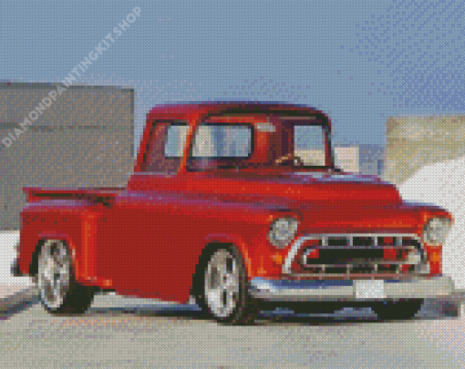 Red Camionnette Chevrolet Diamond Painting