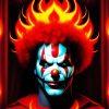 Scary Fire Clown Diamond Painting