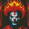 Scary Fire Clown Diamond Painting