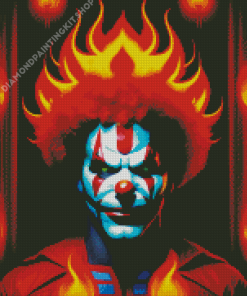 Scary Fire Clown Diamond Painting