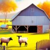 Sheeps In Farm Diamond Painting