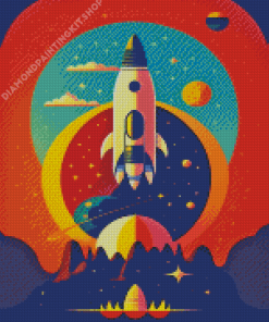 Space Rocket Diamond Painting