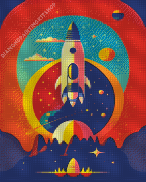 Space Rocket Diamond Painting