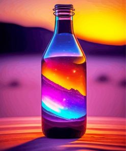 Sunset Neon Galaxy Bottle Diamond Painting