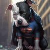 Black And White Superman Dog Diamond Painting