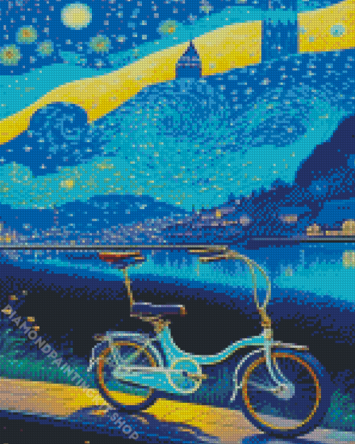 Van Gogh Style Bike Diamond Painting