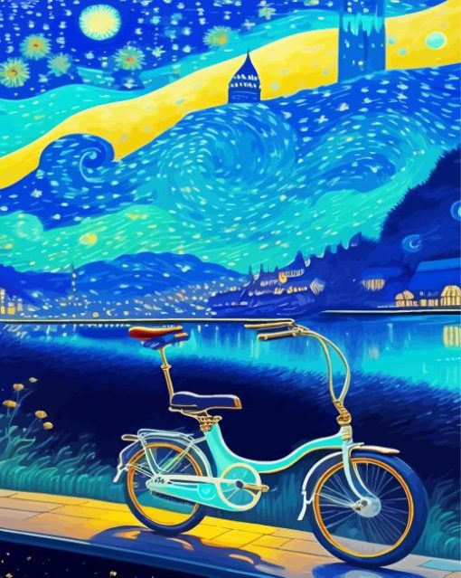 Van Gogh Style Bike Diamond Painting