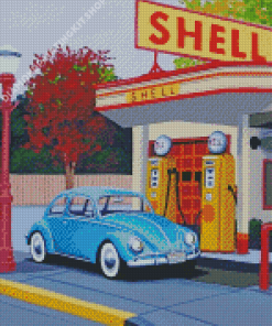 Vintage Gas Station Diamond Painting