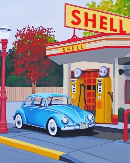 Vintage Gas Station Diamond Painting