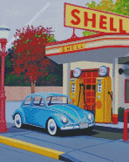 Vintage Gas Station Diamond Painting