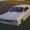 White 61 Impala Car Diamond Painting