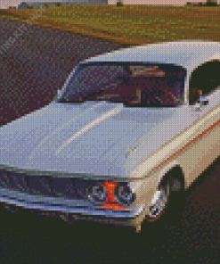 White 61 Impala Car Diamond Painting