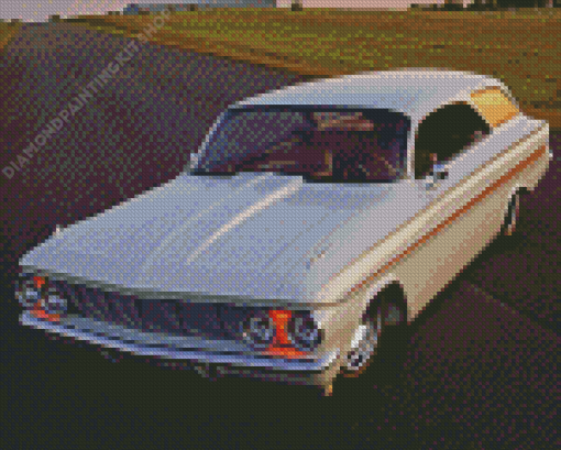 White 61 Impala Car Diamond Painting